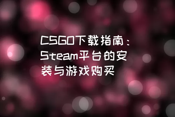 CSGO下载指南：Steam平台的安装与游戏购买