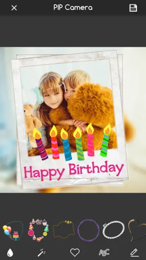 生日快乐 - 相框，生日贺卡和生日蛋糕